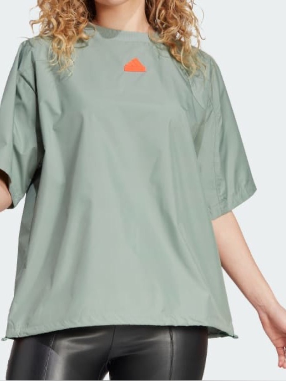 Adidas Olive Silver Green City Escape Loose Fit Unisex Tee, L